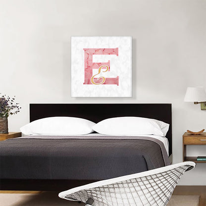Chic Pink Gold Alphabet Letter E