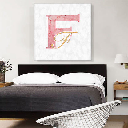 Chic Pink Gold Alphabet Letter F