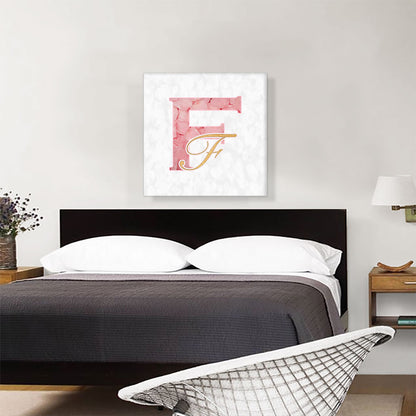 Chic Pink Gold Alphabet Letter F