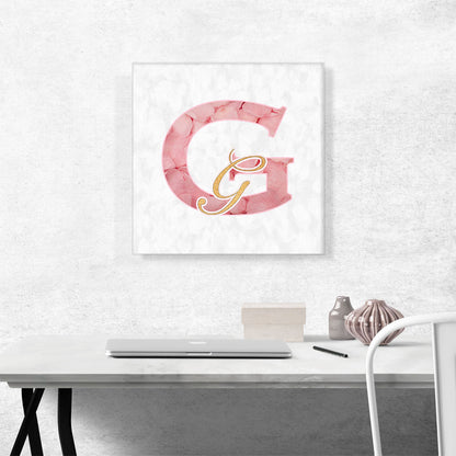 Chic Pink Gold Alphabet Letter G