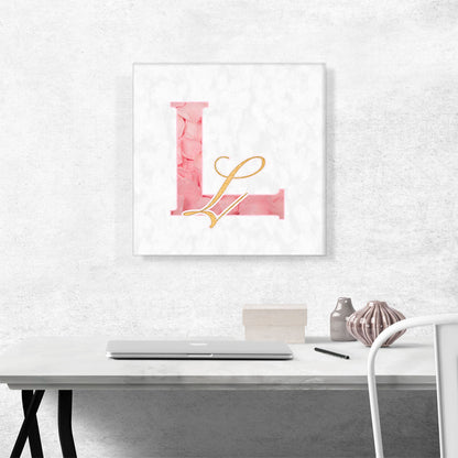 Chic Pink Gold Alphabet Letter L