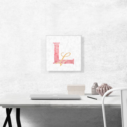 Chic Pink Gold Alphabet Letter L