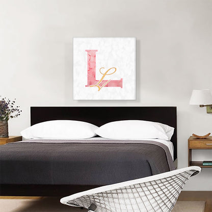 Chic Pink Gold Alphabet Letter L