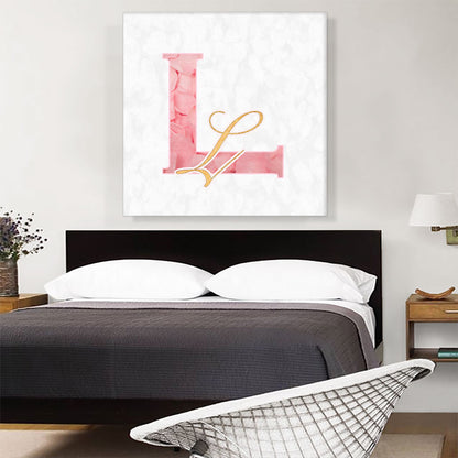 Chic Pink Gold Alphabet Letter L