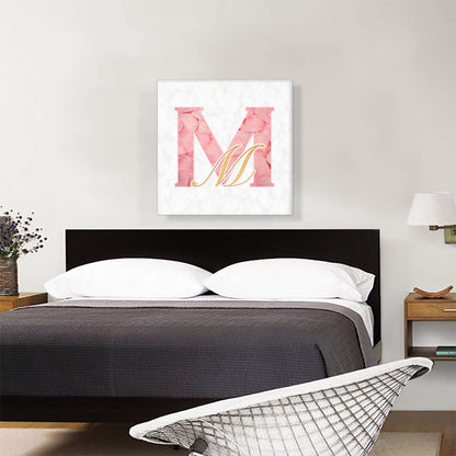Chic Pink Gold Alphabet Letter M