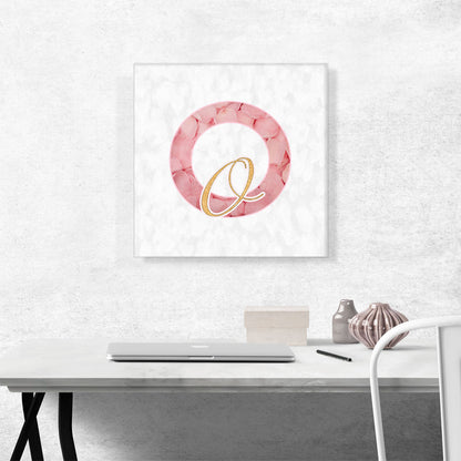 Chic Pink Gold Alphabet Letter O