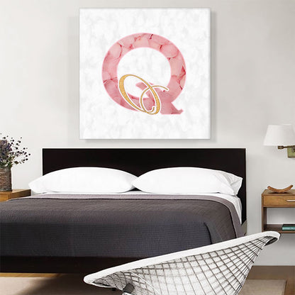 Chic Pink Gold Alphabet Letter Q
