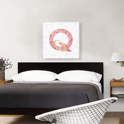 Chic Pink Gold Alphabet Letter Q
