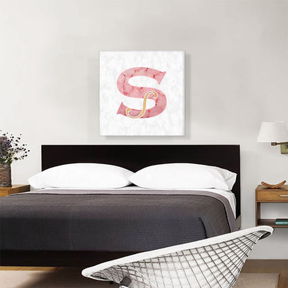 Chic Pink Gold Alphabet Letter S