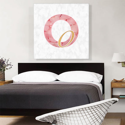 Chic Pink Gold Alphabet Number 0 Zero Numeral