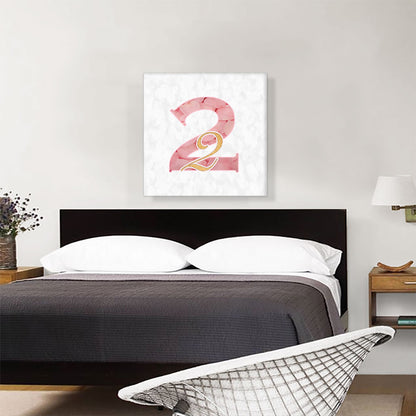 Chic Pink Gold Alphabet Number 2 Two Numeral