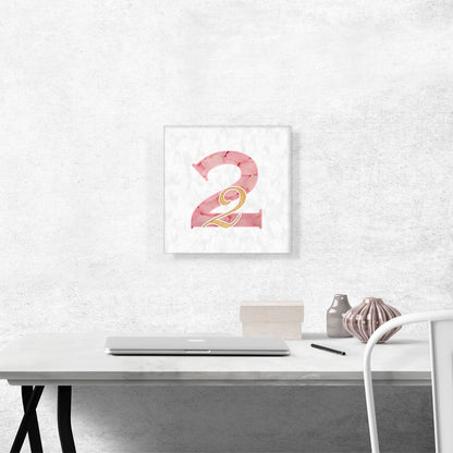 Chic Pink Gold Alphabet Number 2 Two Numeral