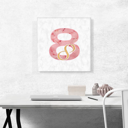 Chic Pink Gold Alphabet Number 8 Eight Numeral
