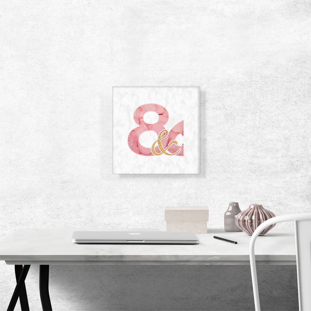 Chic Pink Gold Alphabet And Sign Symbol