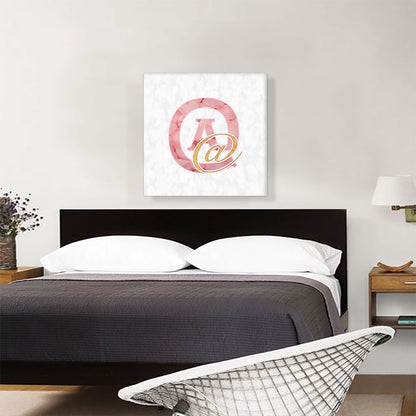 Chic Pink Gold Alphabet At Sign Symbol