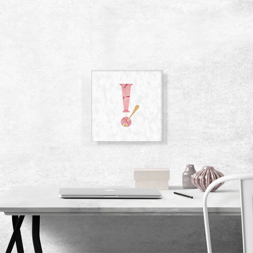 Chic Pink Gold Alphabet Exclamation Point Mark Sign