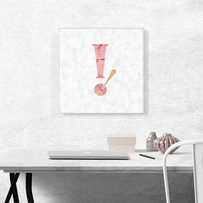 Chic Pink Gold Alphabet Exclamation Point Mark Sign
