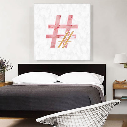 Chic Pink Gold Alphabet Number Sign Hash Tag Pound