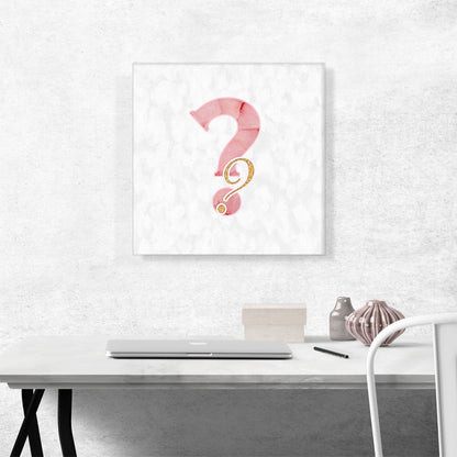 Chic Pink Gold Alphabet Question Mark Symbol