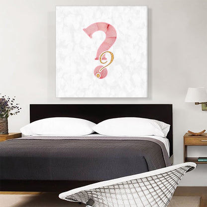 Chic Pink Gold Alphabet Question Mark Symbol
