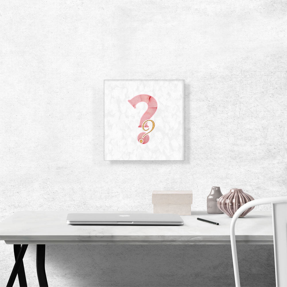 Chic Pink Gold Alphabet Question Mark Symbol