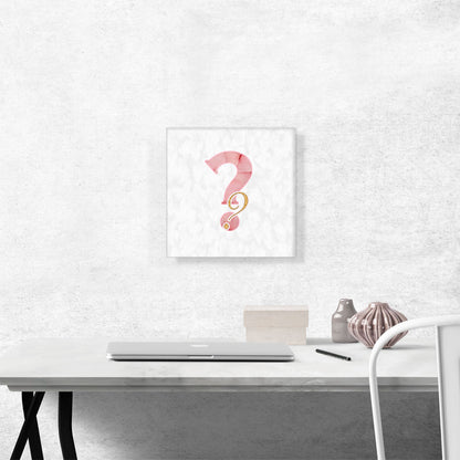 Chic Pink Gold Alphabet Question Mark Symbol