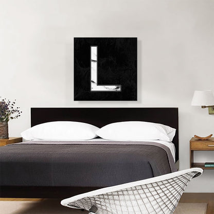 Classy Black White Marble Alphabet Letter L