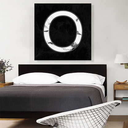 Classy Black White Marble Alphabet Letter O