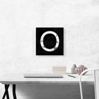 Classy Black White Marble Alphabet Letter O