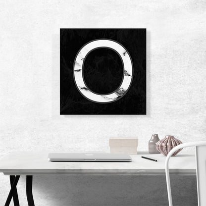 Classy Black White Marble Alphabet Letter O