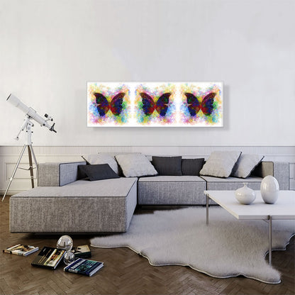 Three Black Dark Butterfly Wings Insect Panoramic