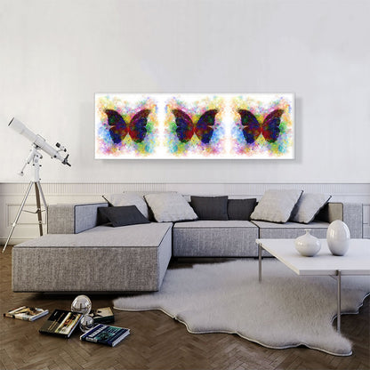 Three Black Dark Butterfly Wings Insect Panoramic