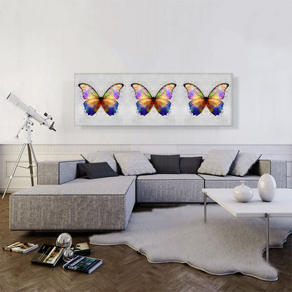 Three Rainbow Colorful Butterfly Wings Insect
