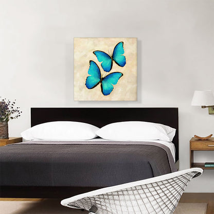Two Blue Butterfly Wings Insect Tan