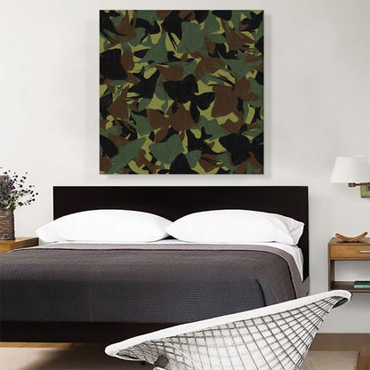 Army Green Camo Camouflage Gold Sea Fish Pattern