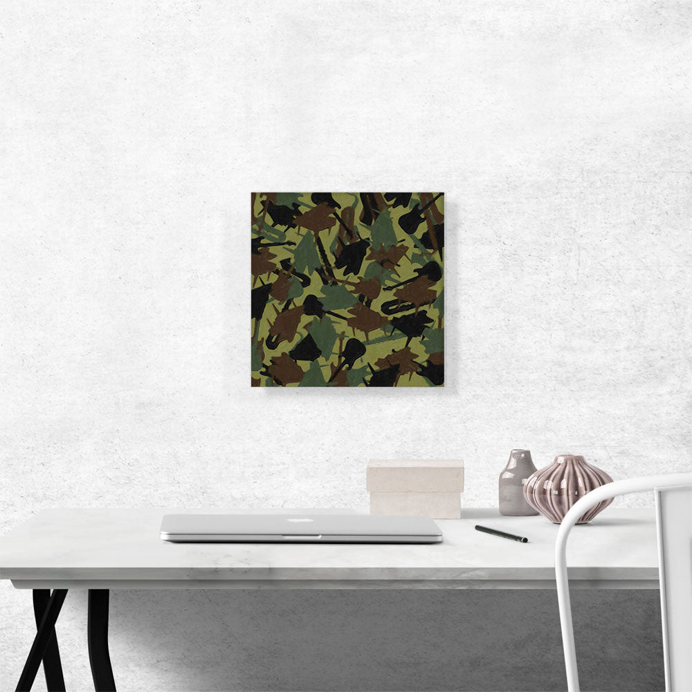 Army Green Camo Camouflage Musical Instruments Piano Pattern