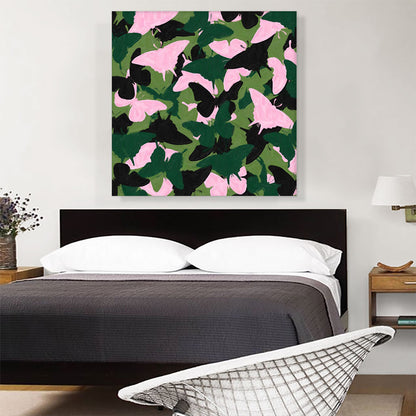 Army Green Pink Black Camo Camouflage Butterfly Pattern