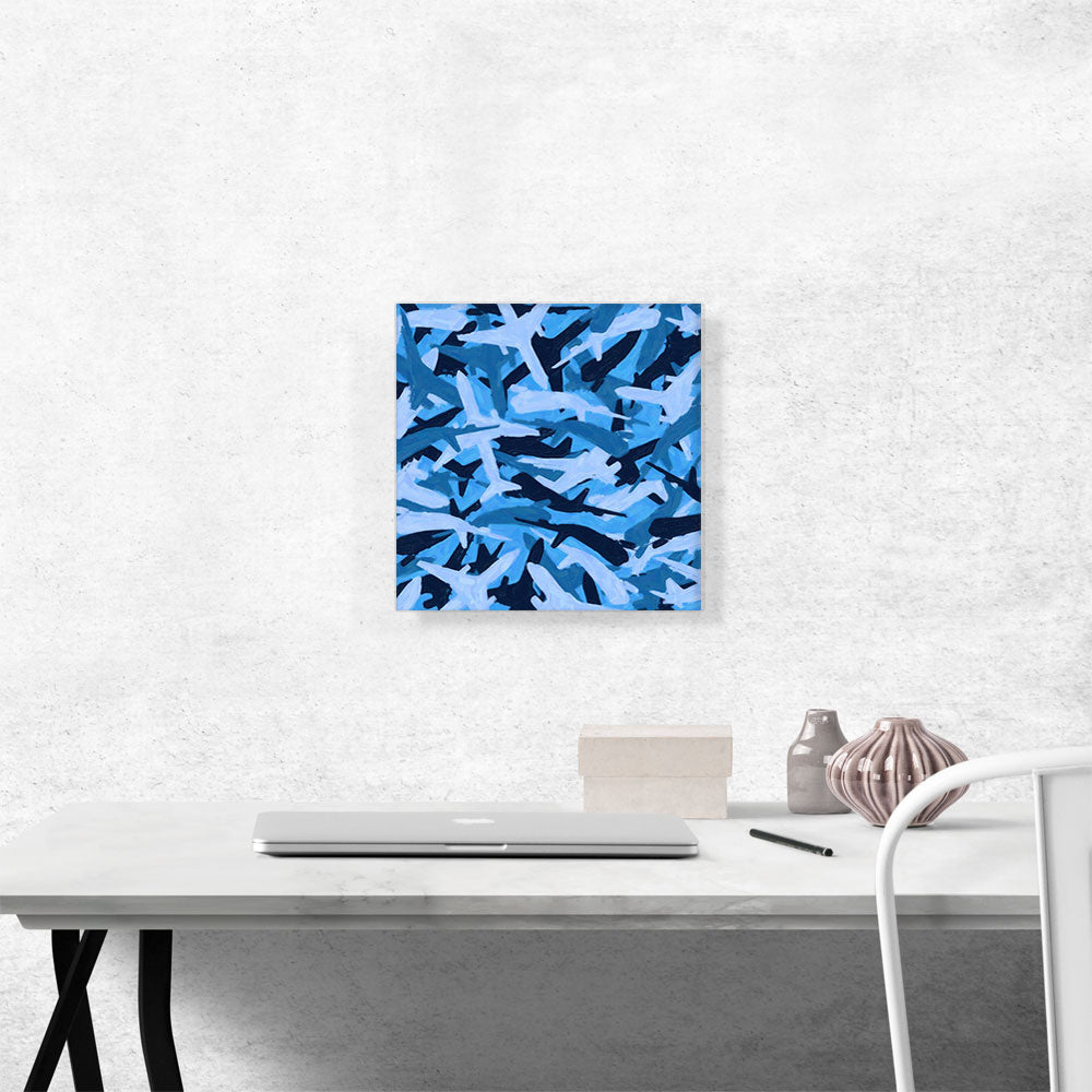 Baby Blue Black Camo Camouflage Planes Pattern