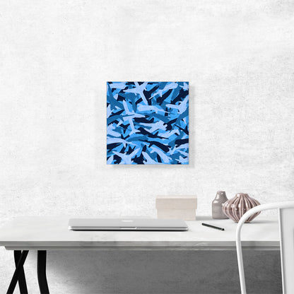 Baby Blue Black Camo Camouflage Planes Pattern