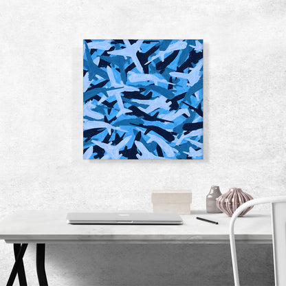Baby Blue Black Camo Camouflage Planes Pattern