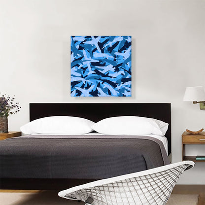 Baby Blue Black Camo Camouflage Planes Pattern