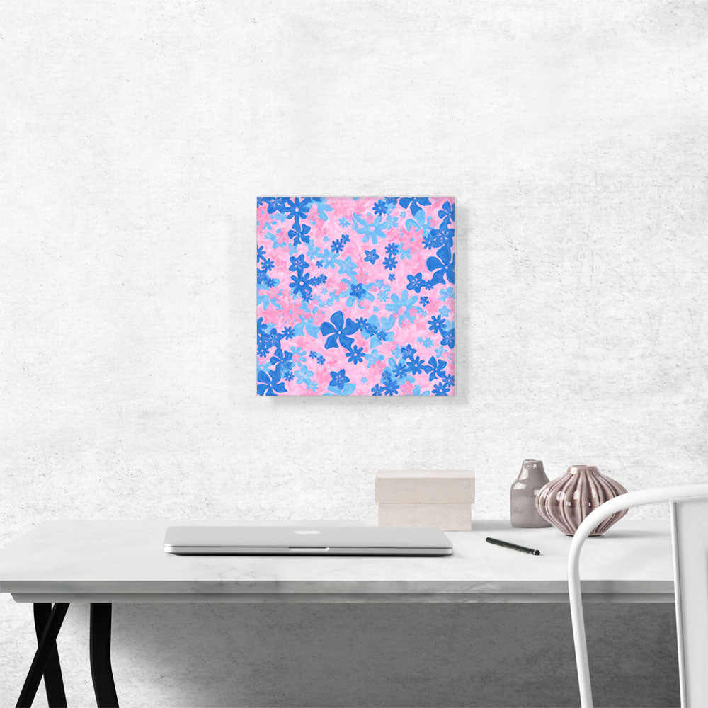 Baby Blue Pink Camo Camouflage Flowers Pattern