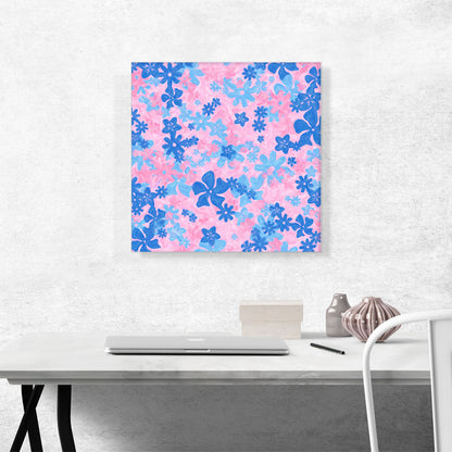 Baby Blue Pink Camo Camouflage Flowers Pattern