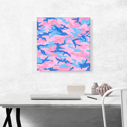 Baby Blue Pink Teal Pastel Camo Camouflage Pattern