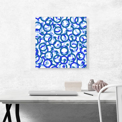 Baby Blue White Camo Camouflage Male Symbol Pattern