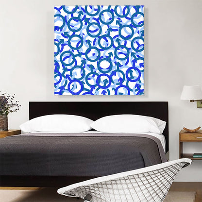 Baby Blue White Camo Camouflage Male Symbol Pattern