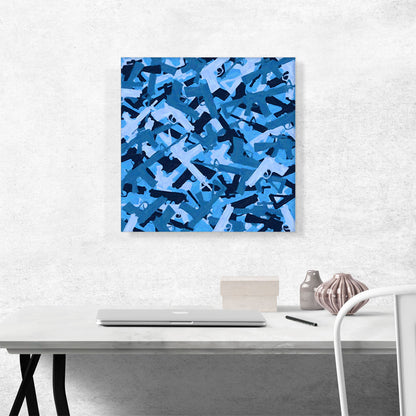 Black Baby Blue Camo Camouflage Machine Hand Gun Rifle Pattern