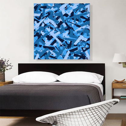 Black Baby Blue Camo Camouflage Machine Hand Gun Rifle Pattern