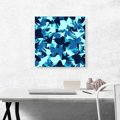 Blue Black Navy Baby Camo Camouflage Gold Sea Fish Pattern