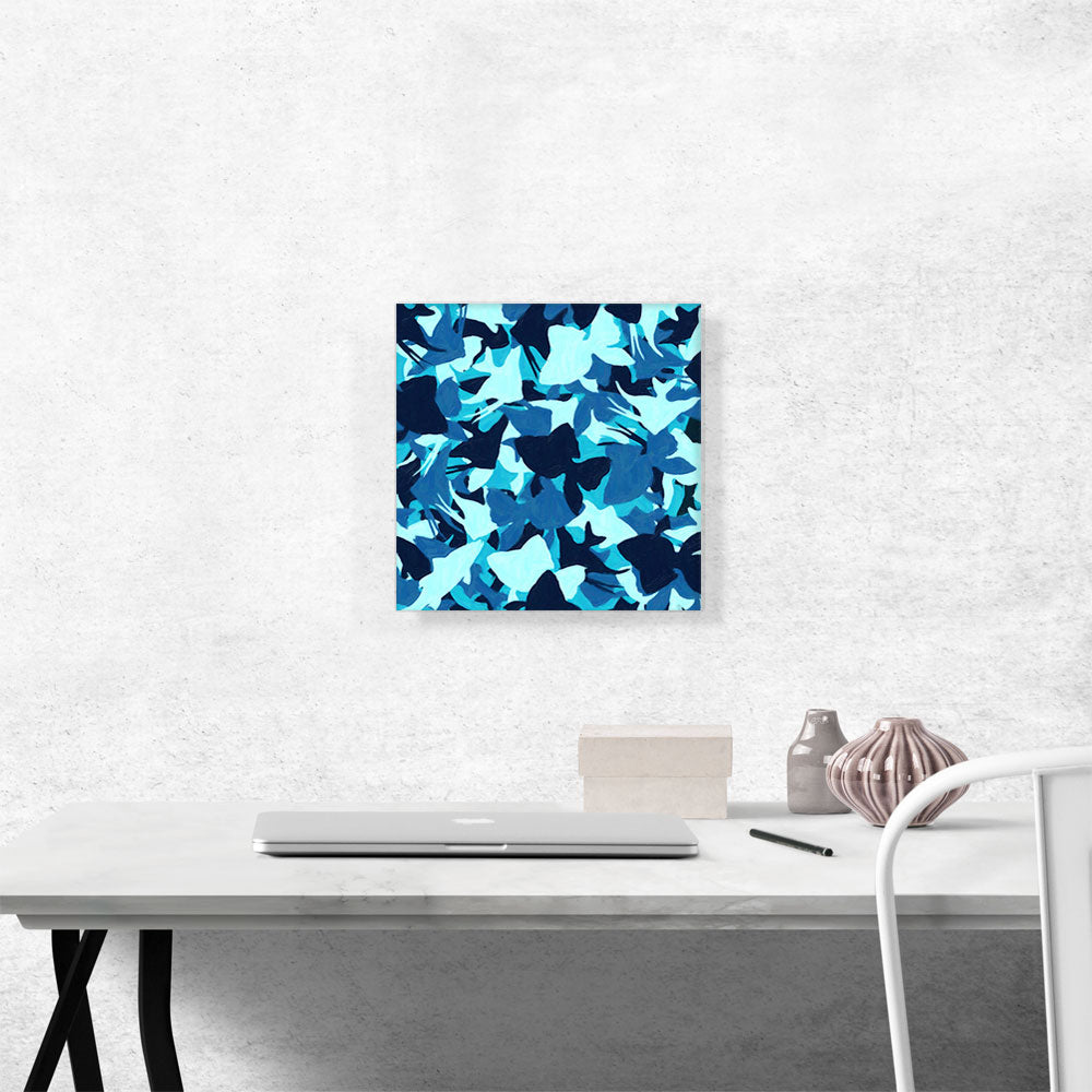 Blue Black Navy Baby Camo Camouflage Gold Sea Fish Pattern